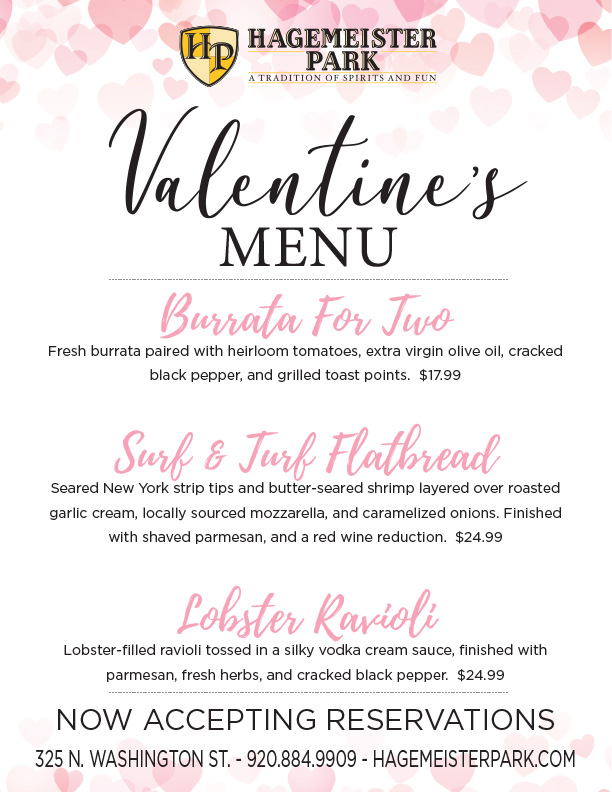 Hagemeister Park - Valentine's Day Menu