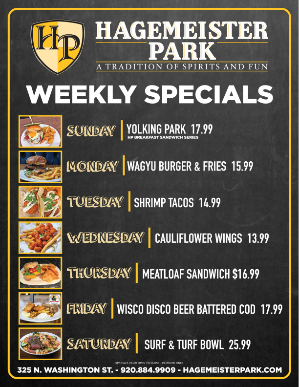 Hagemeister Park - Daily Specials