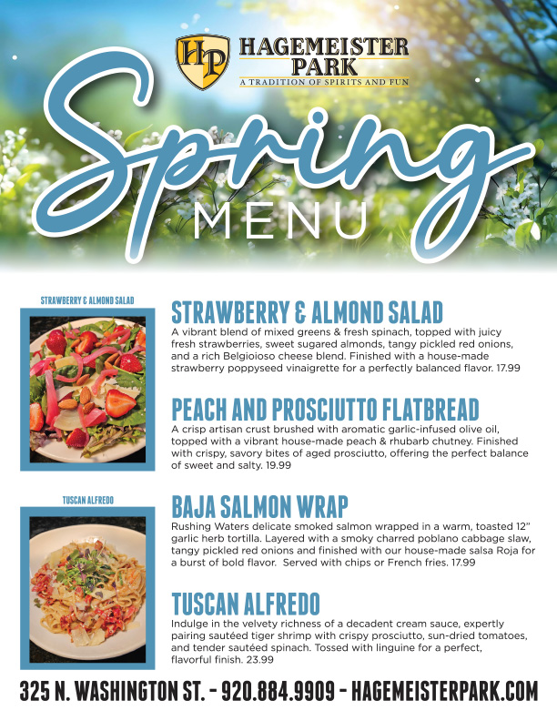 Hagemeister Park - Spring Menu