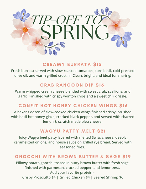 Hagemeister Park - Spring Menu